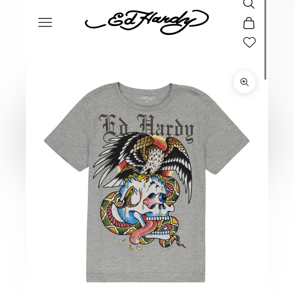 Ed Hardy Rhinestone Battle Skull Tee NWT
